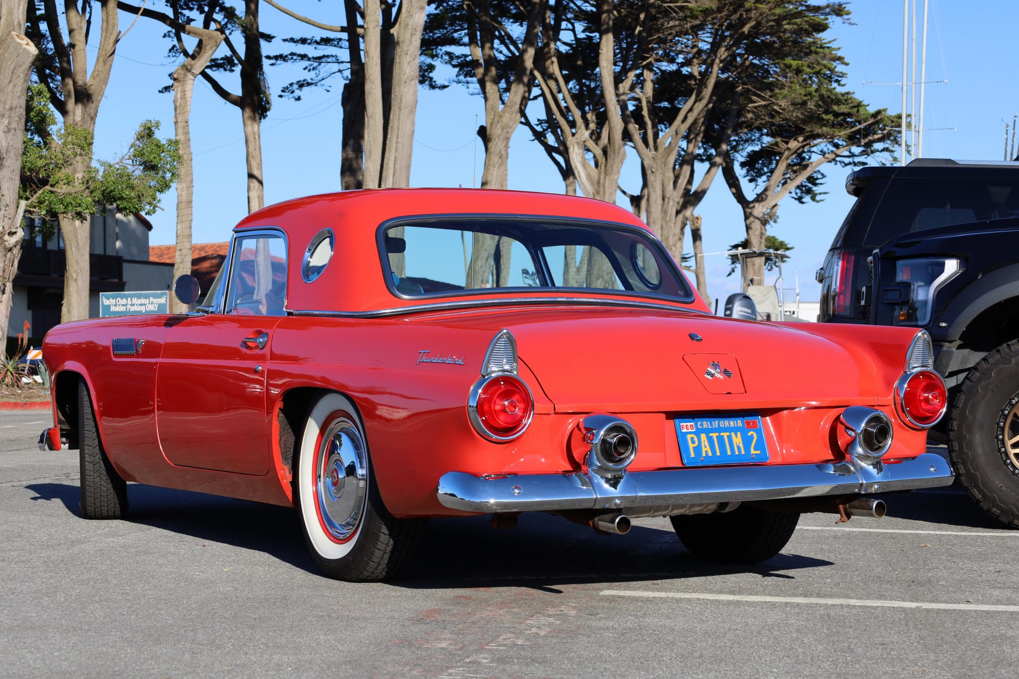 1955 Ford Thunderbird Back Corner View- Torch Red