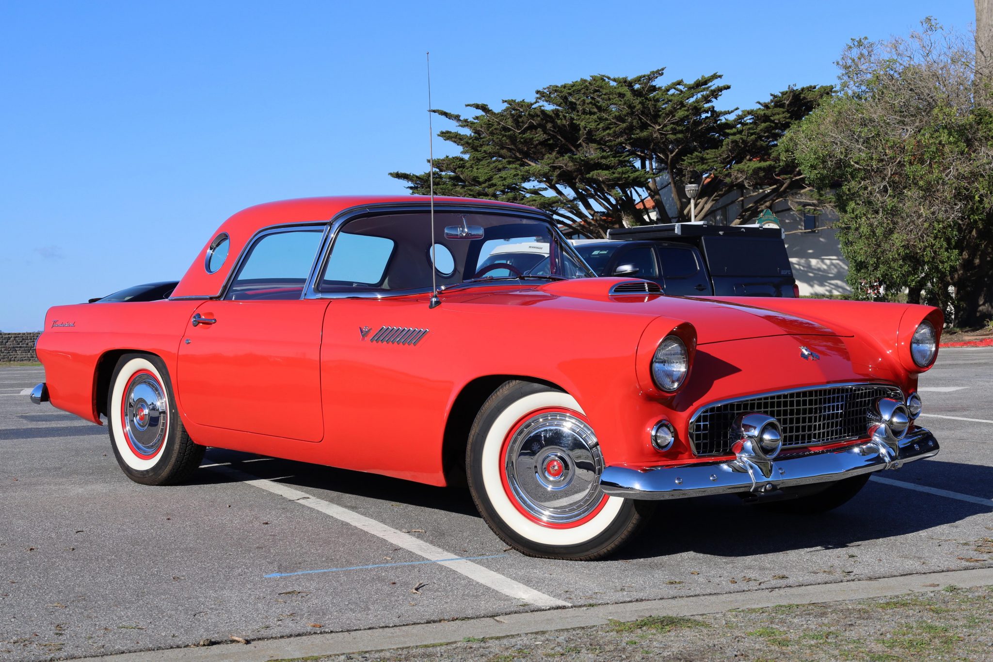 1955 Ford Thunderbird Front Corner View- Torch Red