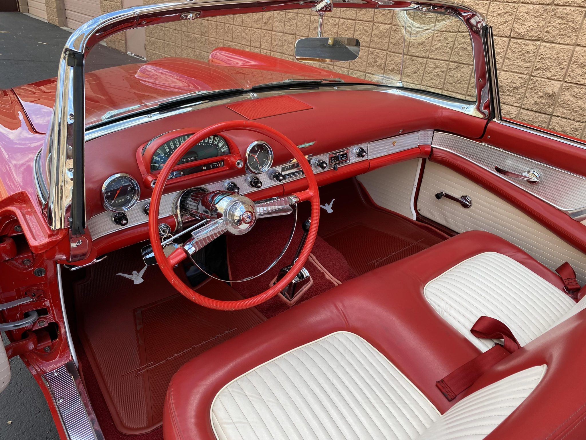 1955 Ford Thunderbird Red & White Interior