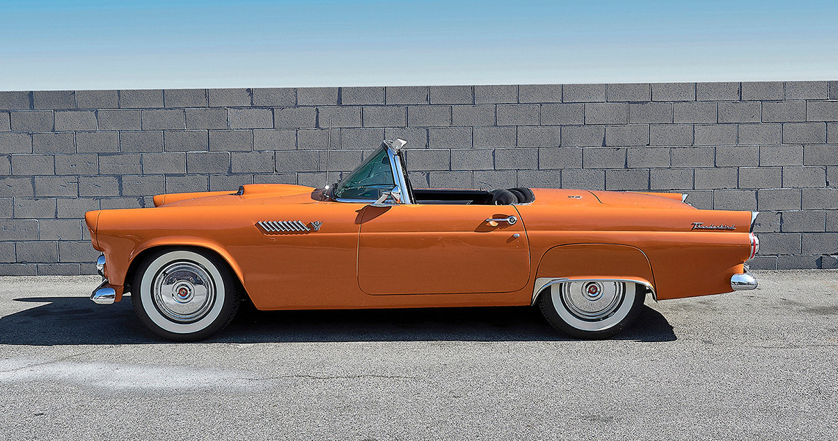 1955 Ford Thunderbird Side View Orange