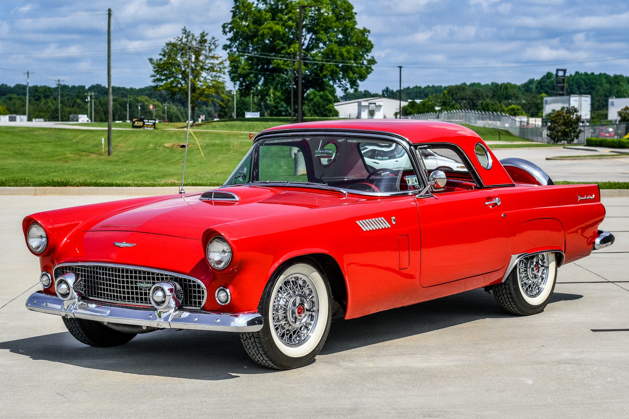 1956 Ford Thunderbird Front Quarter Panel View Torch Red.