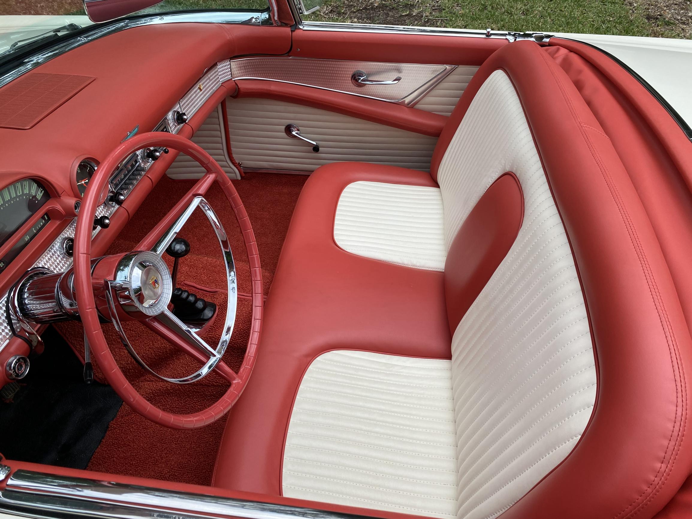 1956 Ford Thunderbird Red & White Interior