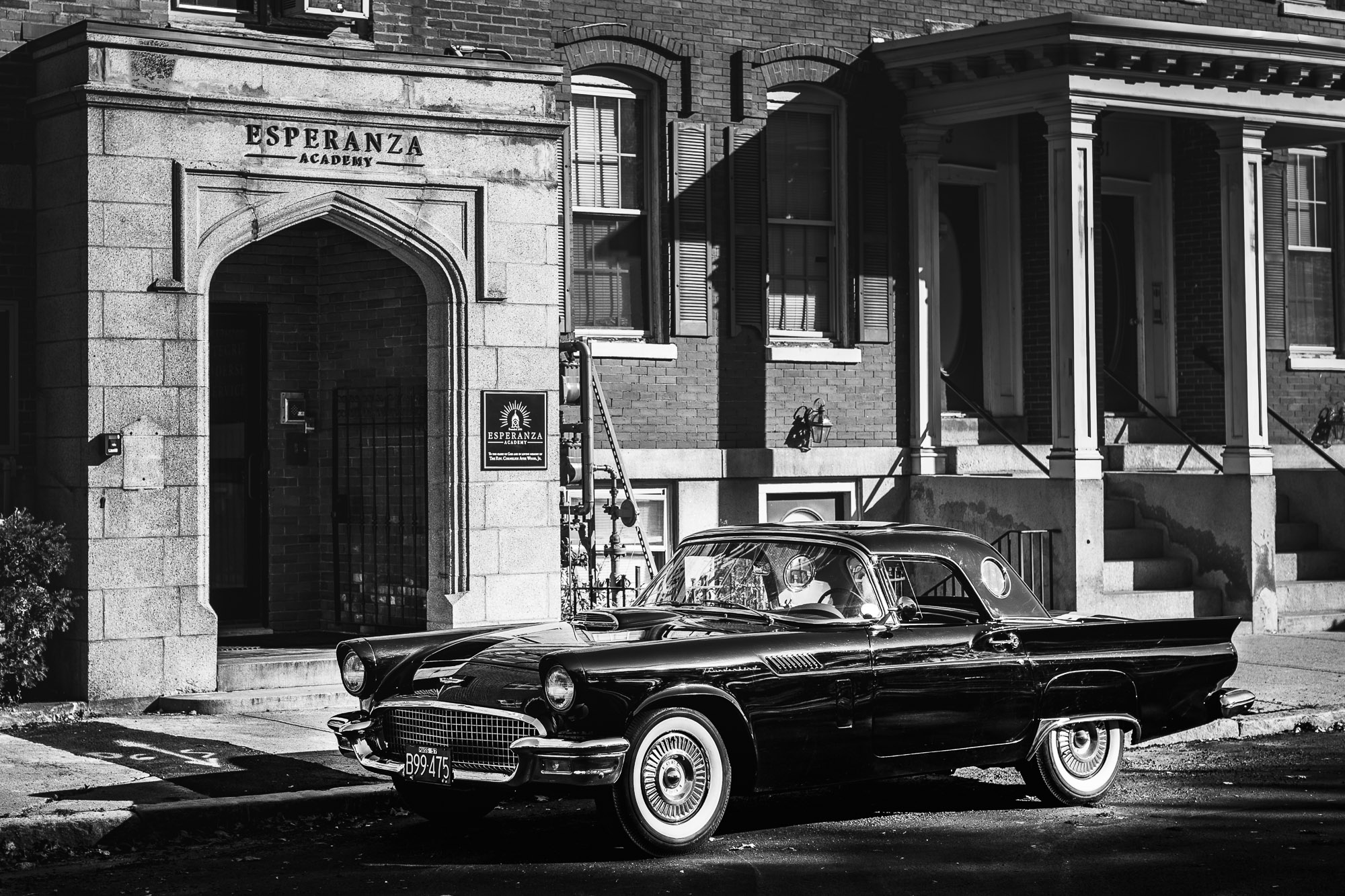 1957 Ford Thunderbird Black and White