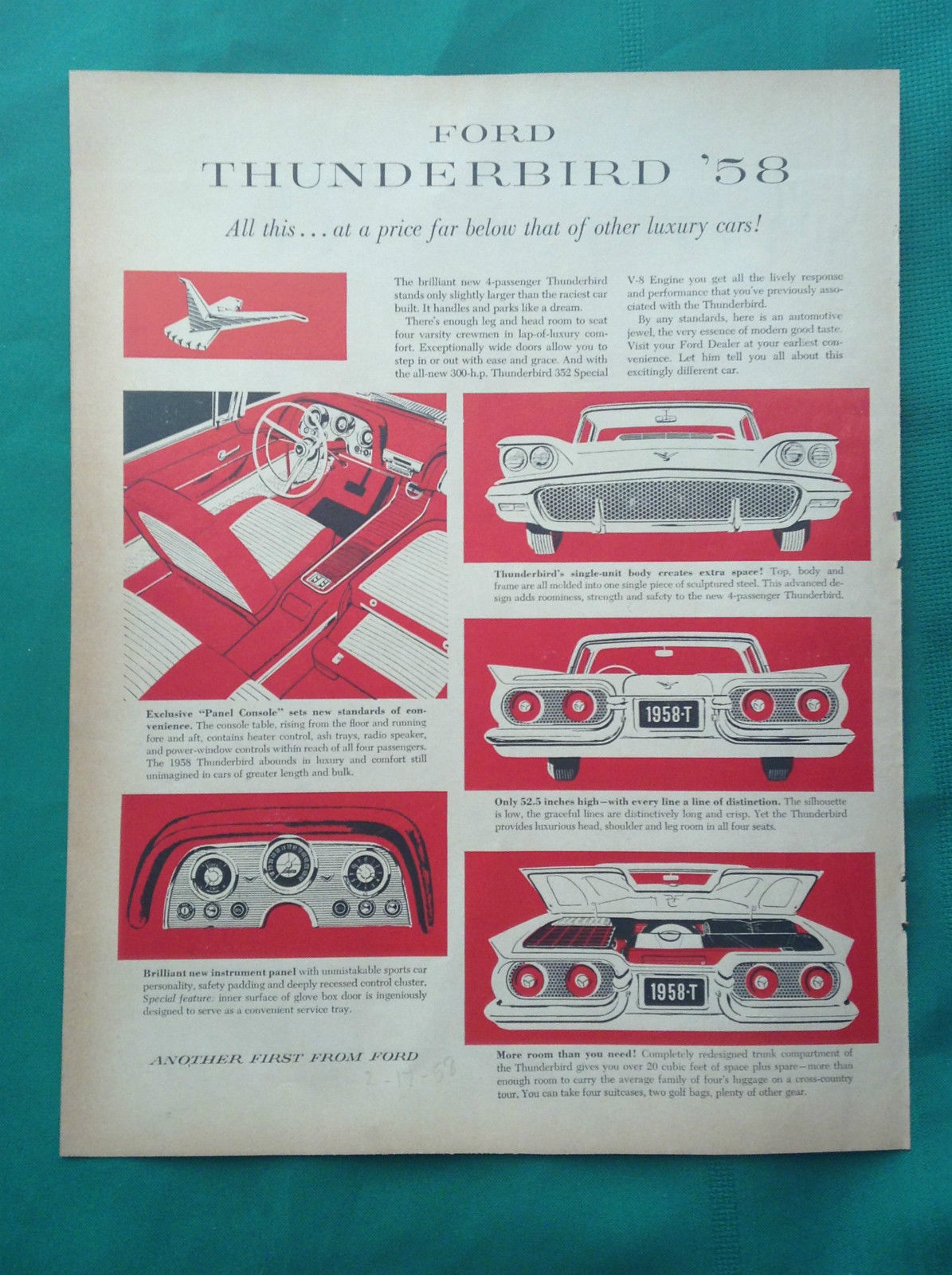 1958 Ford Thunderbird Ad