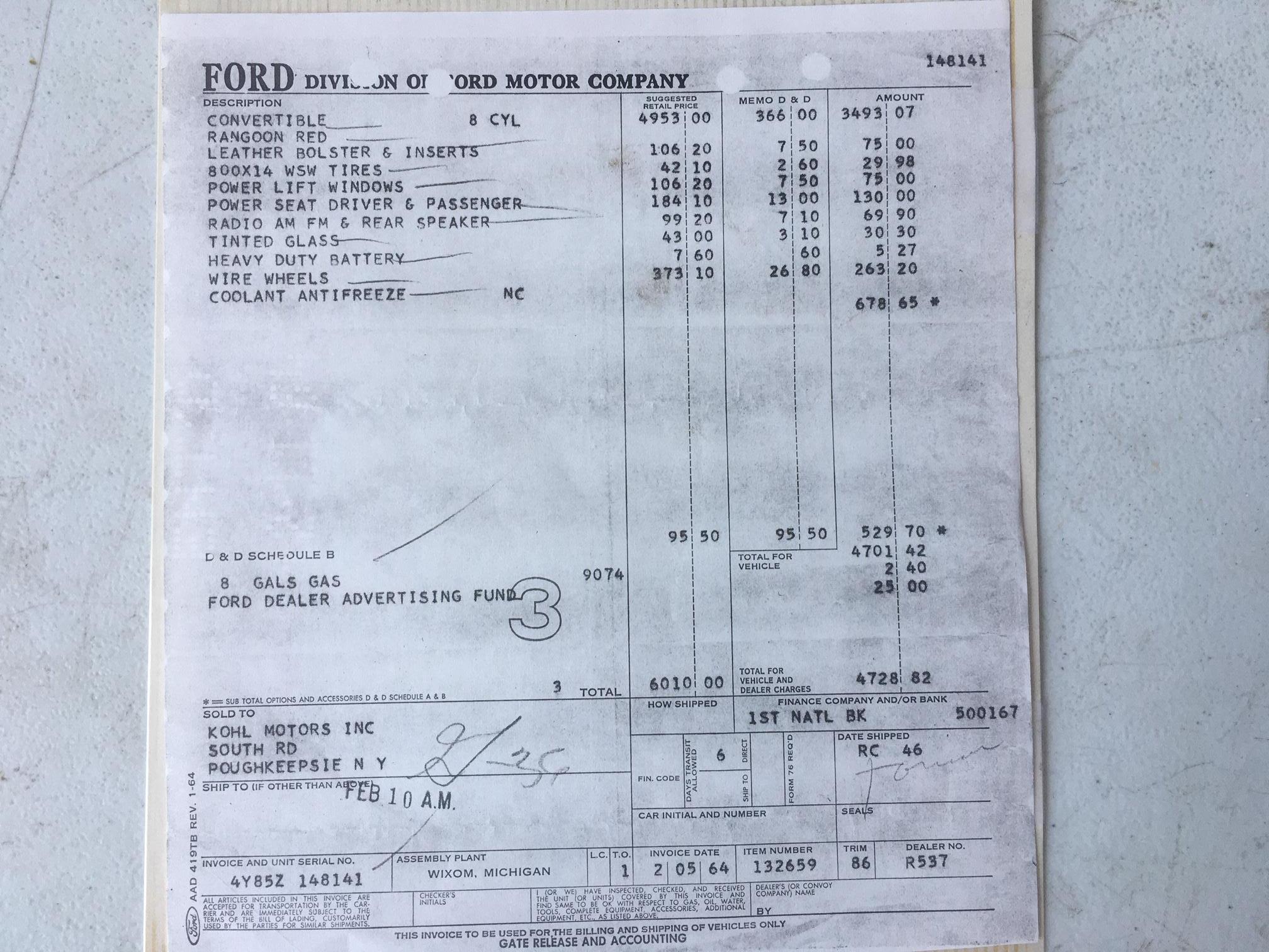 1964 Ford Thunderbird Convertible