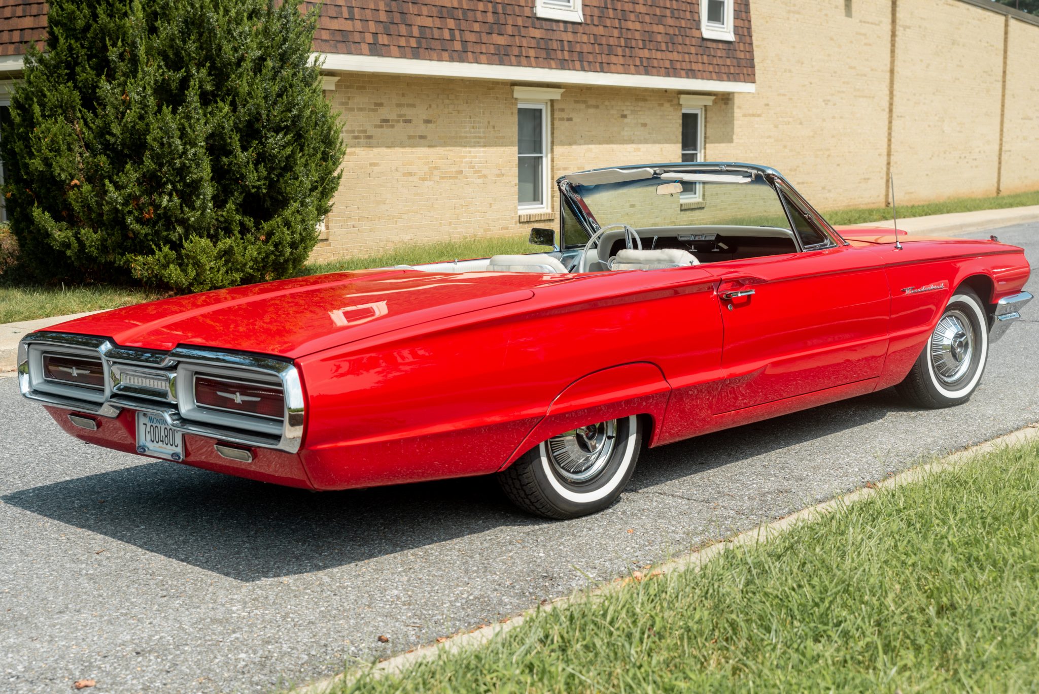 1964 Red Ford Thunderbird Convertible Passenger's Side View