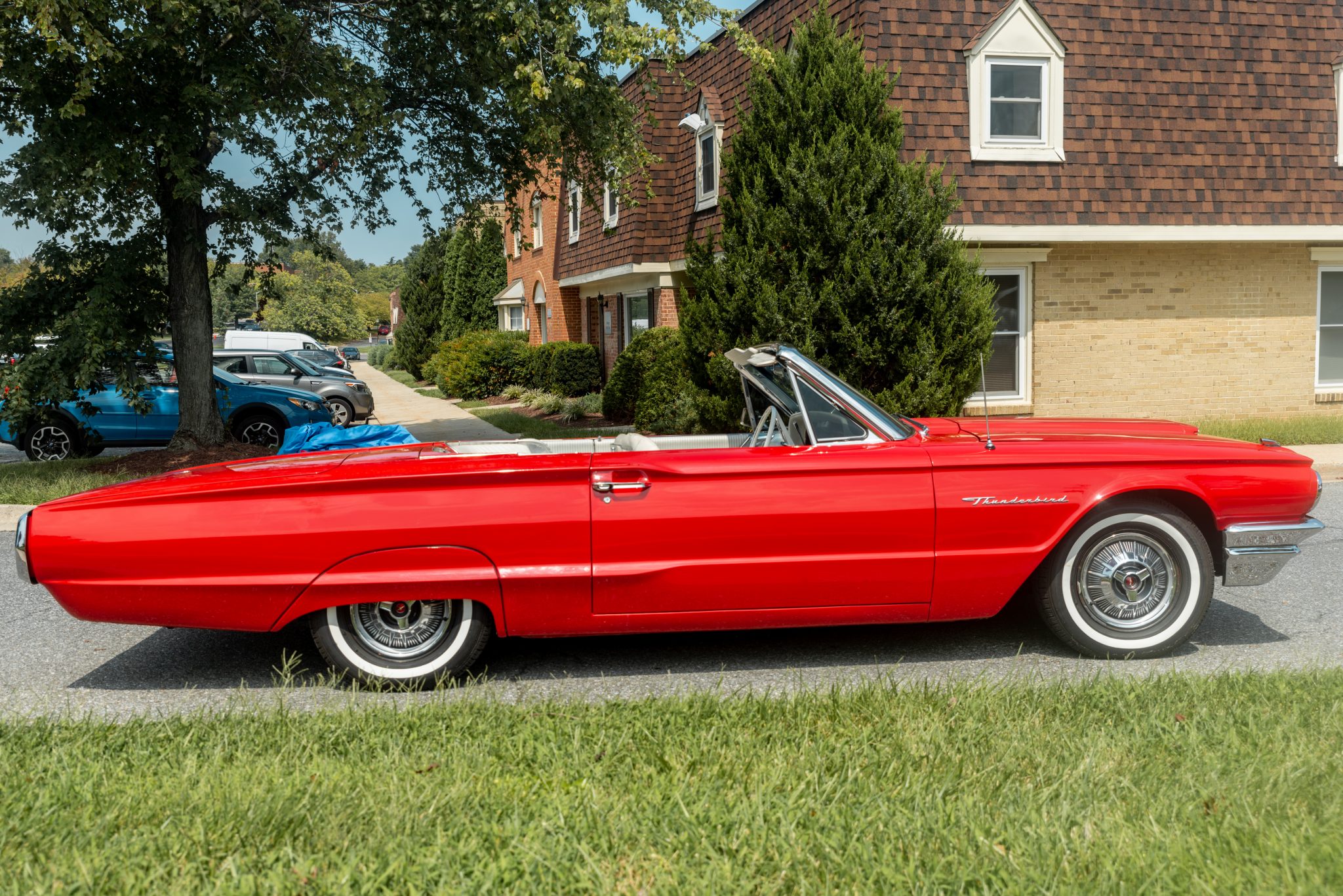 1964 Red Ford Thunderbird Convertible Passenger's Side View