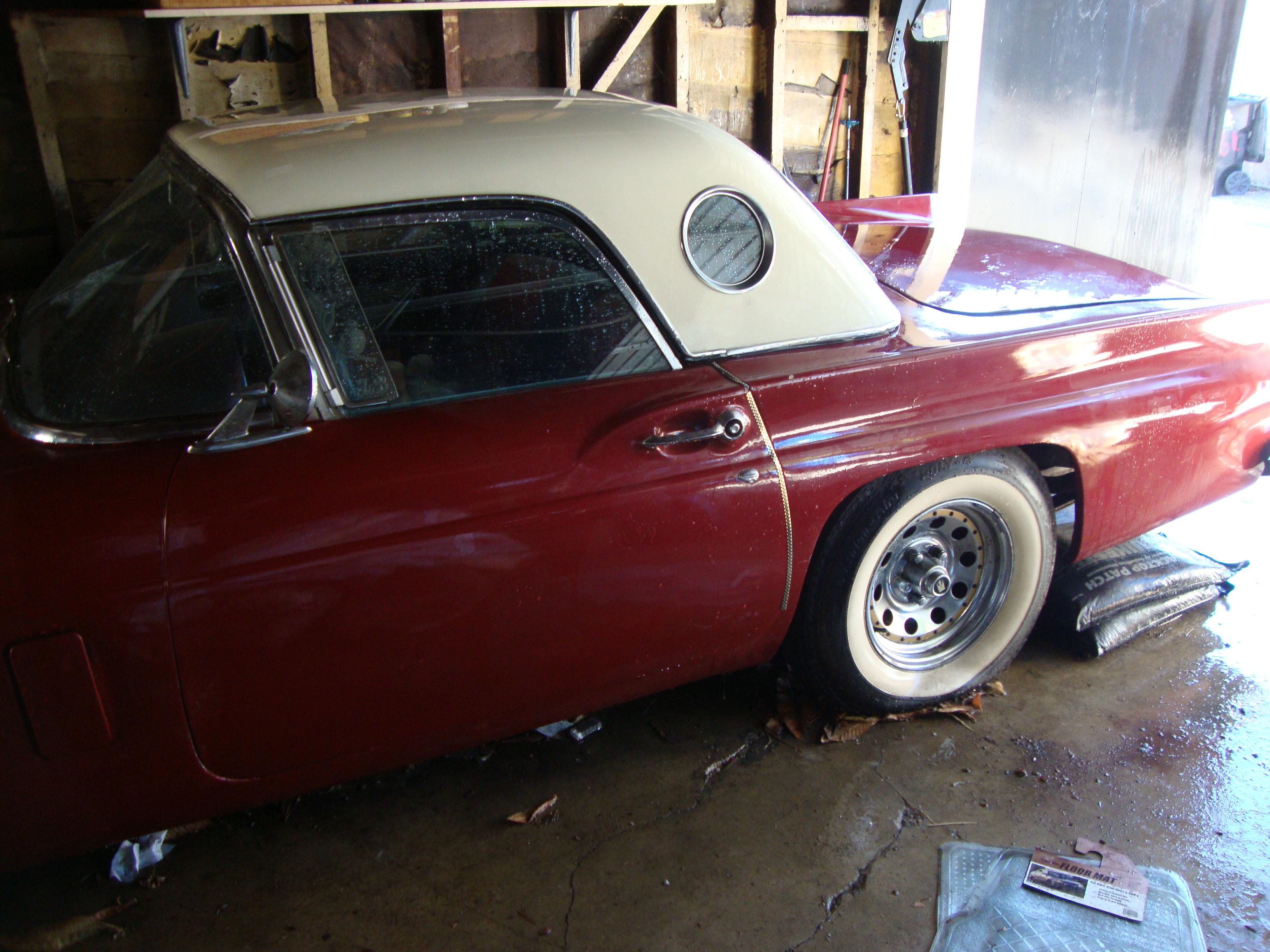 dad's 57 in the garage,