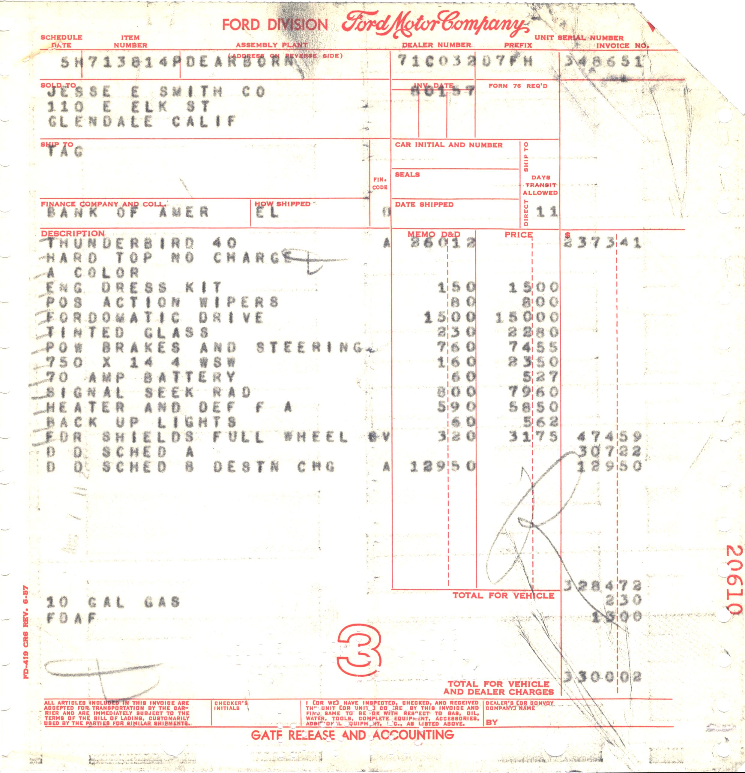 Ford Dealer Invoice