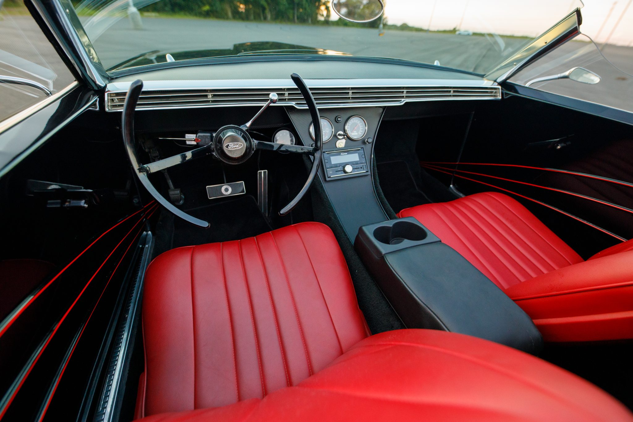 Modified Black 1965 Ford Thunderbird Convertible Custom Interior