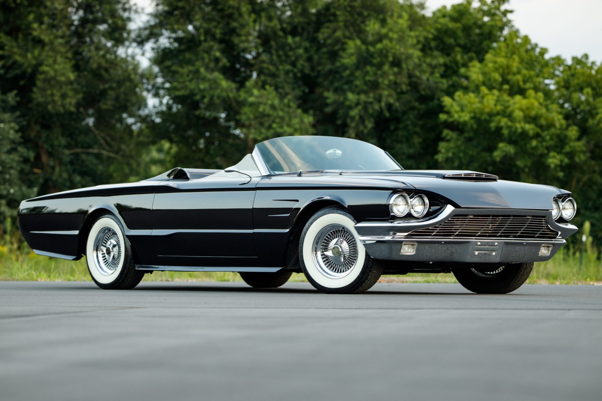 Modified Black 1965 Ford Thunderbird Convertible Custom Windshield