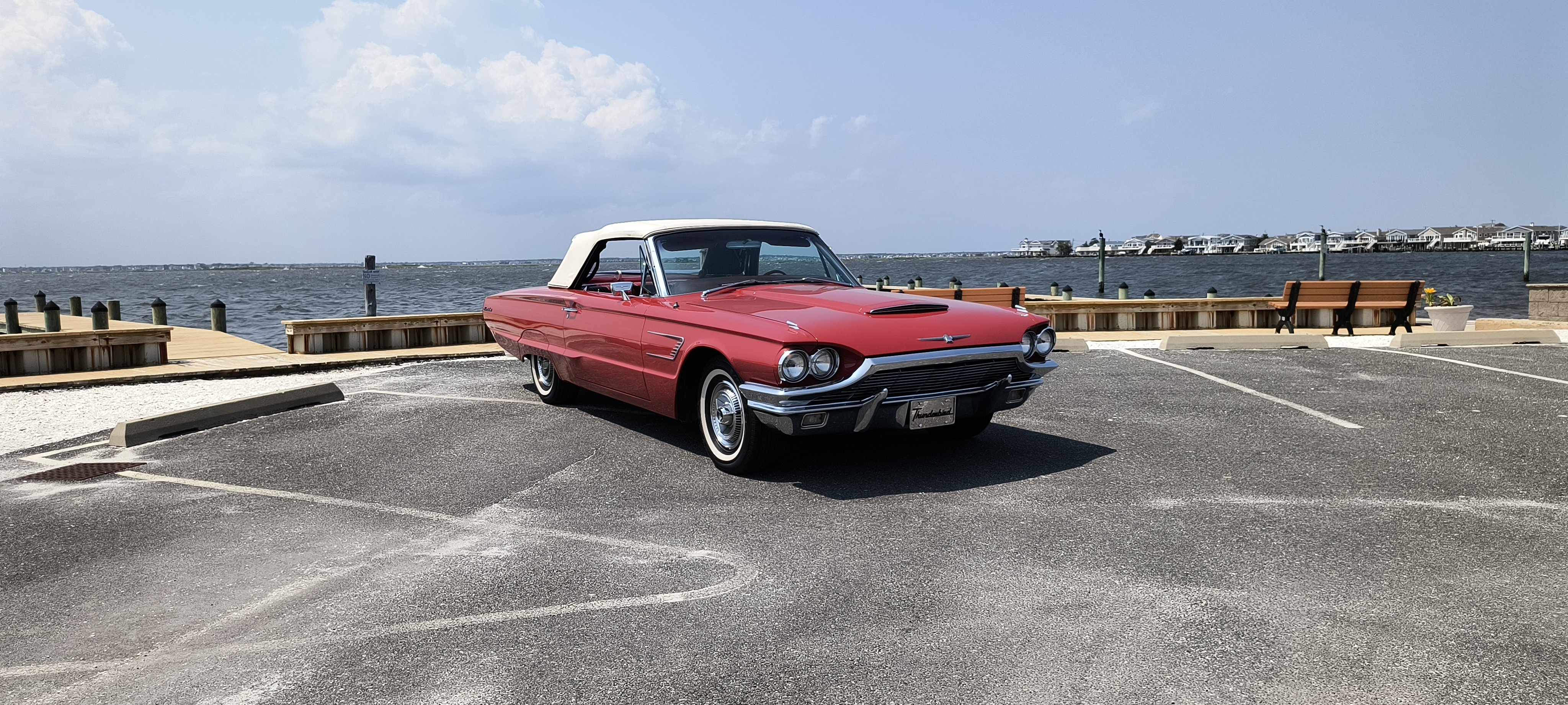 Our Thunderbird Convertible at the Jersey Shore